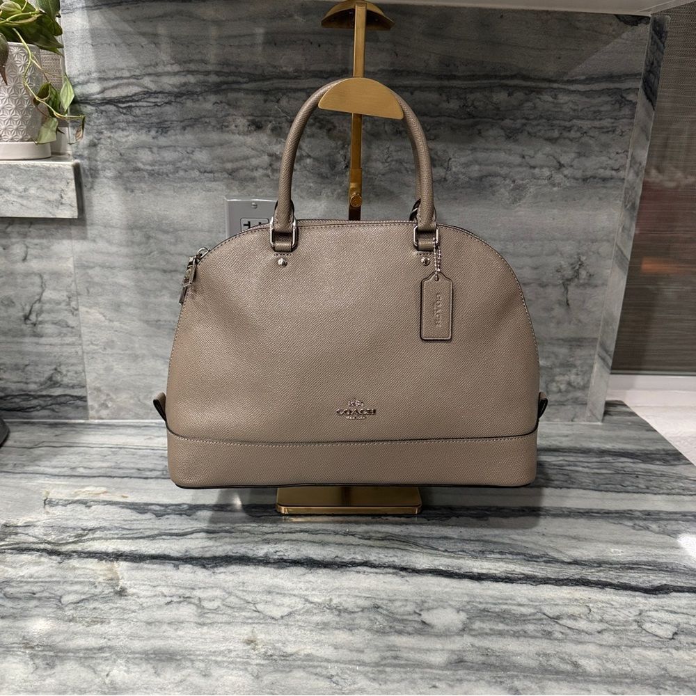 Coach Crossgrain Sierra Leather Satchel Taupe